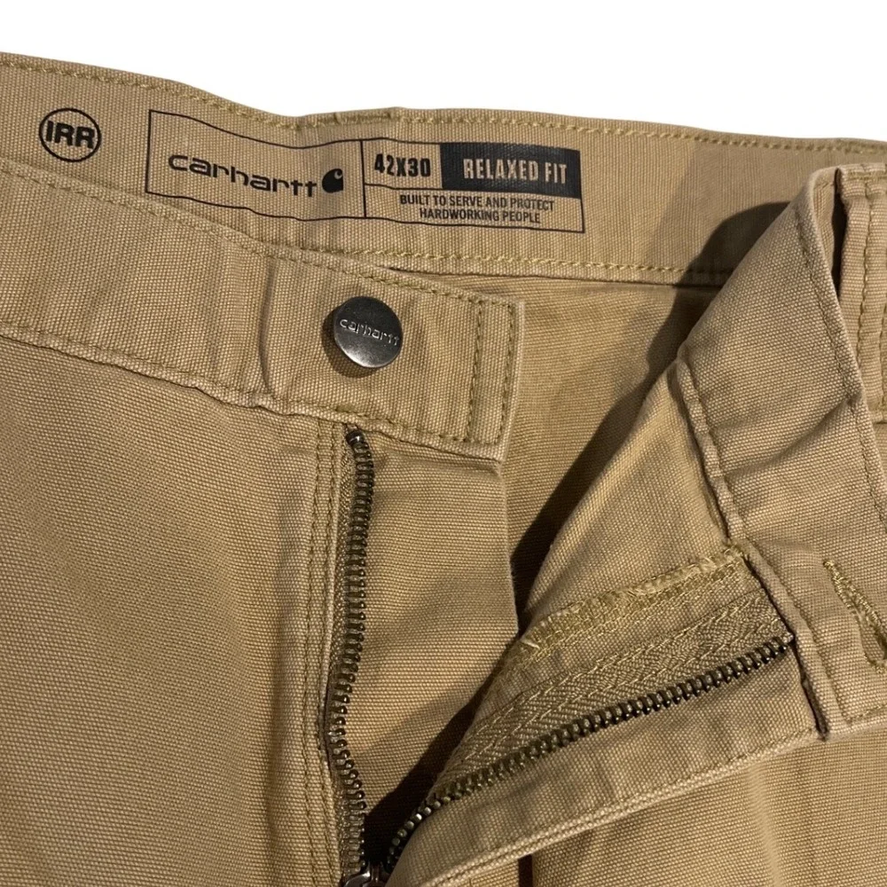 Carhartt Mens Rugged Flex Relaxed Fit‎ Canvas Work Pants Tan 42x30 BN2291-M